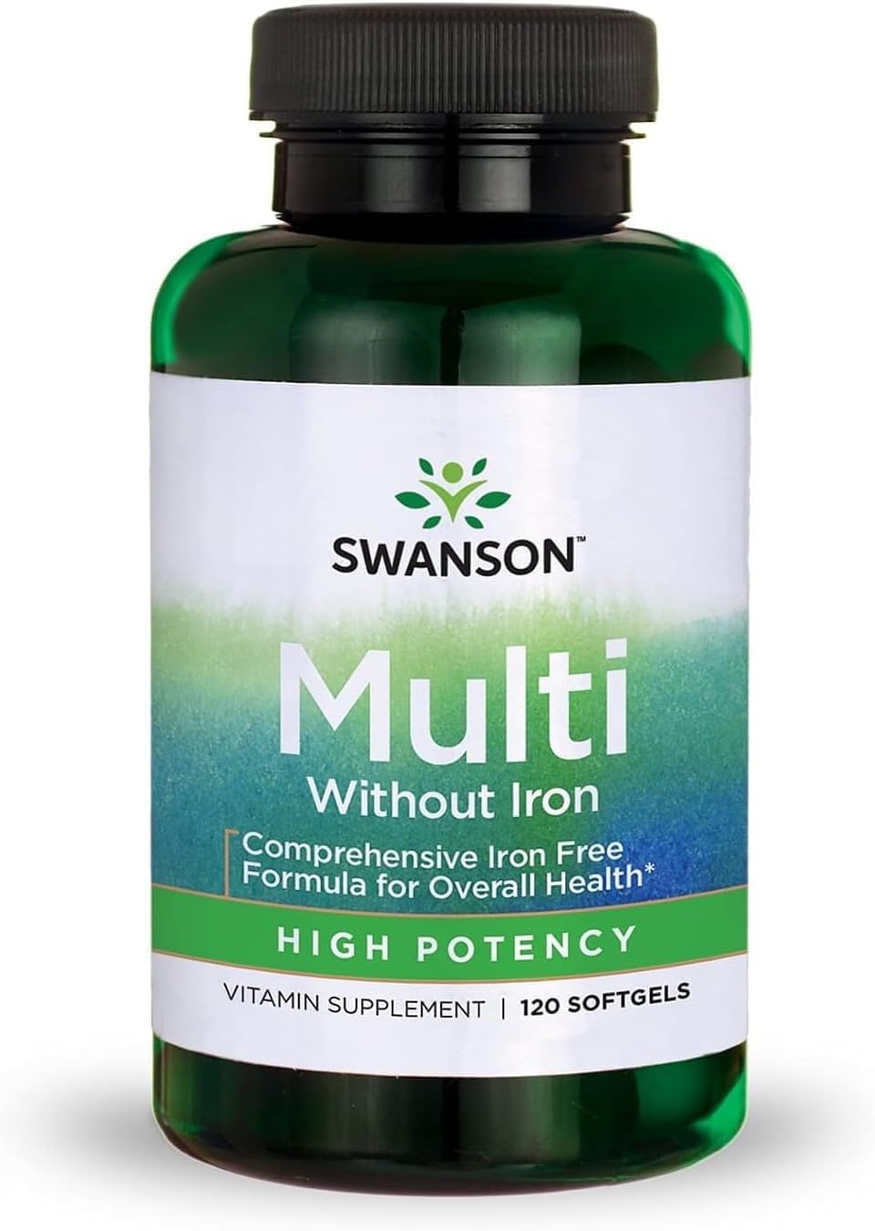 Swanson Multi Without Iron Daily Multivitamin for Adults – Complete Mineral and Vitamin Formula (120 Softgels) - görsel 1
