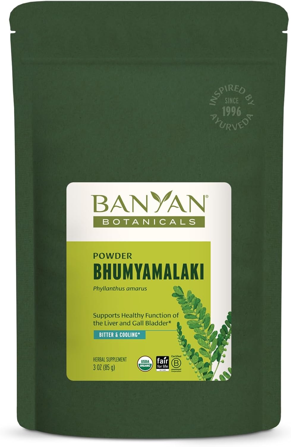 Banyan Botanicals Bhumyamalaki Powder – Organic Bhumyamalaki (Phyllanthus spp.) Herb Powder – Bitter & Cooling – Natural Ayurvedic Liver Detox – 85 g – Non-GMO Sustainably Sourced Vegan - görsel 1