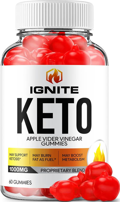 Ignite Keto ACV Gummies - Advanced Formula Keto Plus ACV Food Supplement (60 Gummies)