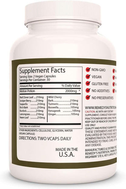 Remedy's Nutrition Motion Potion Herbal Supplement - 1000 mg, 60 Vegan Capsules (Two Months' Supply)