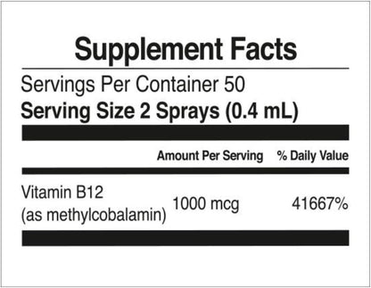 FARMASi Nutriplus Vitamin B12 Spray, Strawberry, 1000 mcg, 20 ml, Vegan
