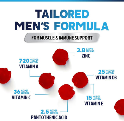 Multivitamin for Men - Complete Daily Men's Multivitamin Gummies with Vitamin D, B Vitamins, Zinc & More - Energy, Memory, Focus & Immune Health Support - 13 Essential Vitamins & Minerals - 60 Gummies