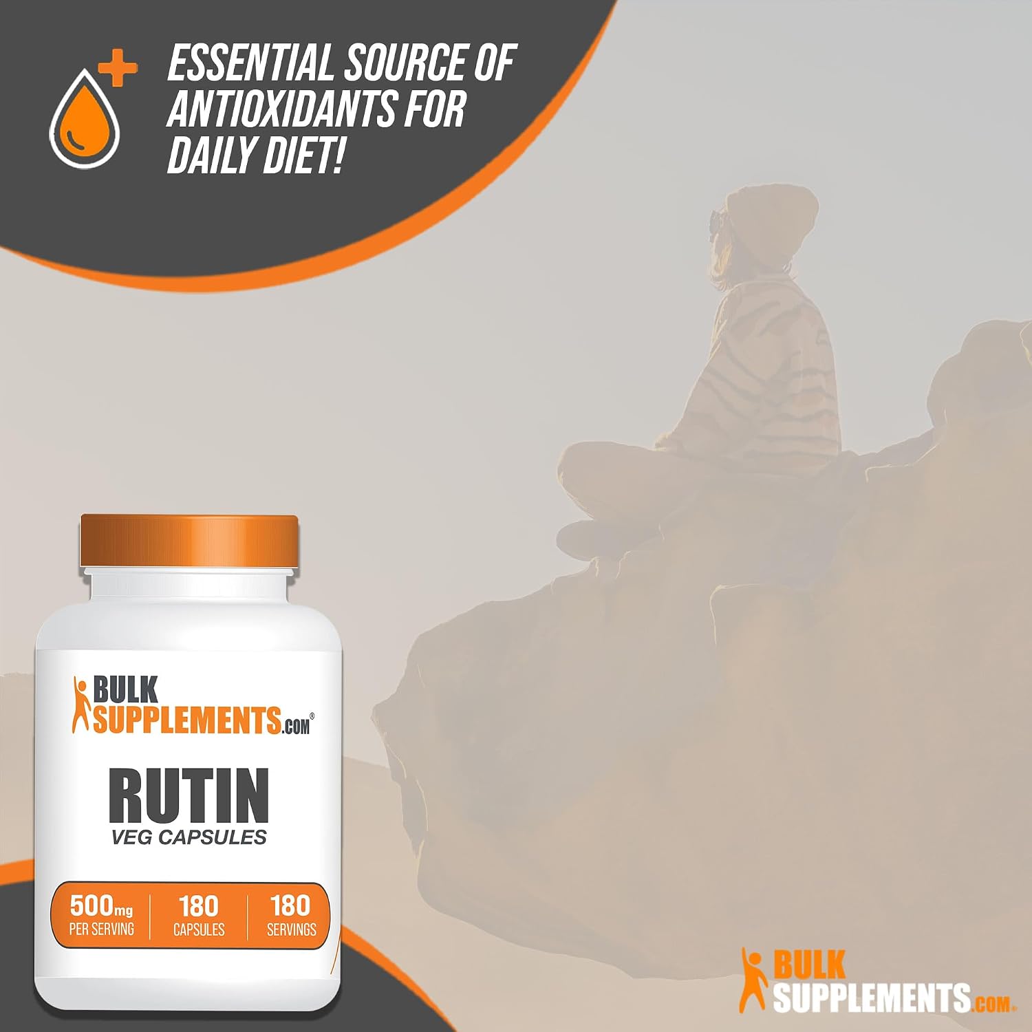 BulkSupplements.com Rutin 500mg Capsules – 180 Veg Capsules - görsel 4