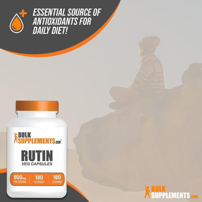 BulkSupplements.com Rutin 500mg Capsules – 180 Veg Capsules