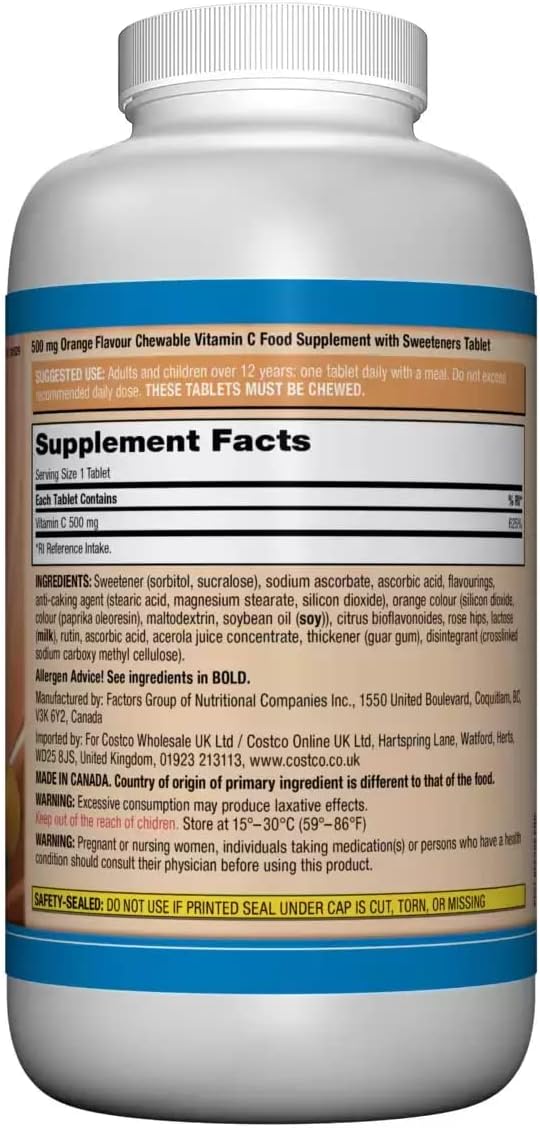 Kirkland Vitamin C 500 mg, 500 Tablets - görsel 4