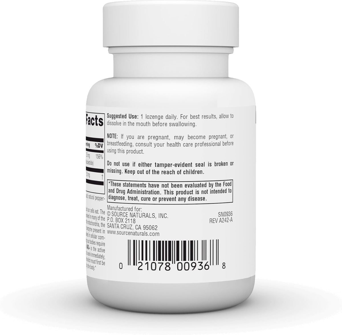 Source Naturals NAD+ Coenzymated B-3 – 25 mg Sublingual Lozenges, 30 Count - görsel 3