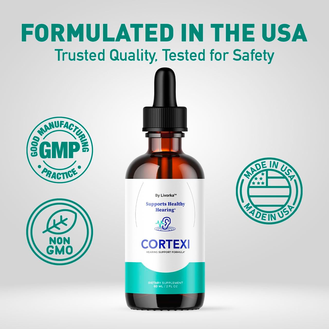 Cortexi Oral Drops – A Liquid Formula for Ear Health and Hearing Support – Pack of 2 Bottles (60-Day Supply) - görsel 5