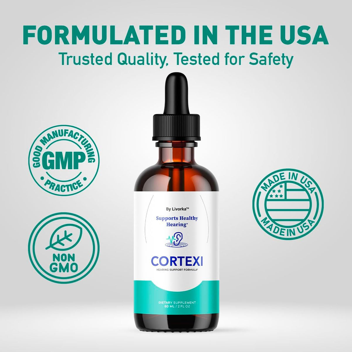 Cortexi Oral Drops – A Liquid Formula for Ear Health and Hearing Support – Pack of 2 Bottles (60-Day Supply) - görsel 5