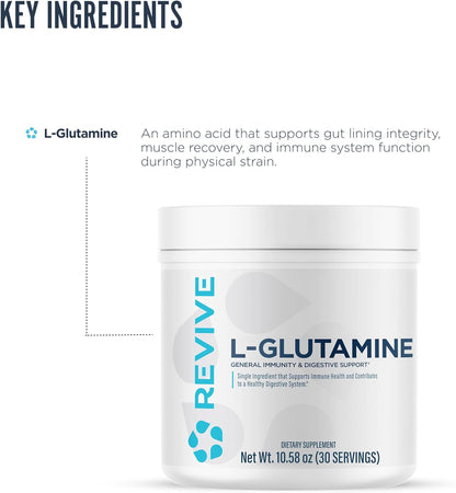 Revive MD Gut L-Glutamine Powder – Muscle Recovery & Immune Support – 30 Servings