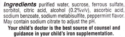 Ferrous Drops Iron Supplement Peppermint Flavour for Infants, Toddlers & Children