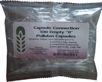 Capsule Connection Joined Empty Pullulan Capsules, Size 0, Vegan & Vegetarian (500 Count)