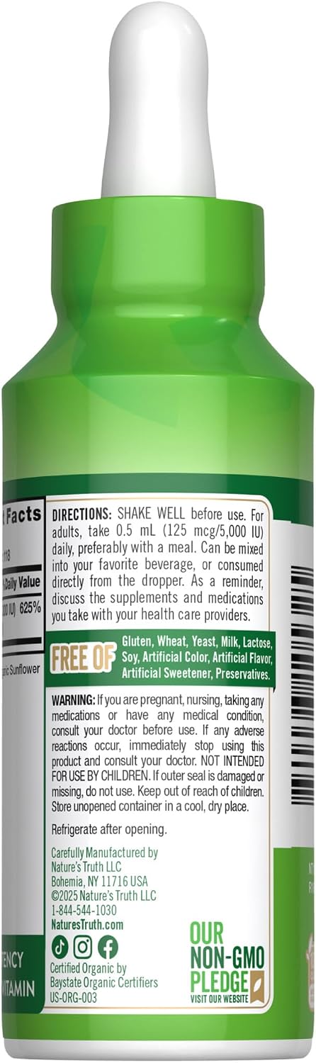 Nature's Truth Vitamin D3 Liquid Drops – 5000 IU, 59 ml - görsel 7