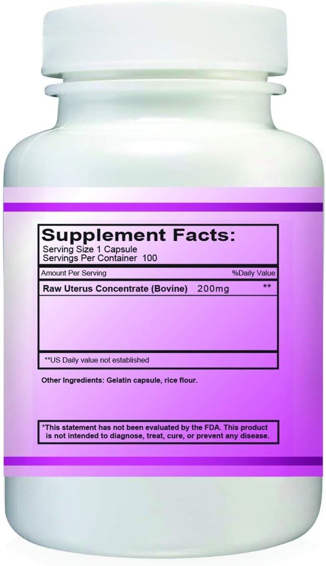 Simply Raw Uterus Glandular – For Women's Hormonal Balance, 100 Capsules - görsel 2