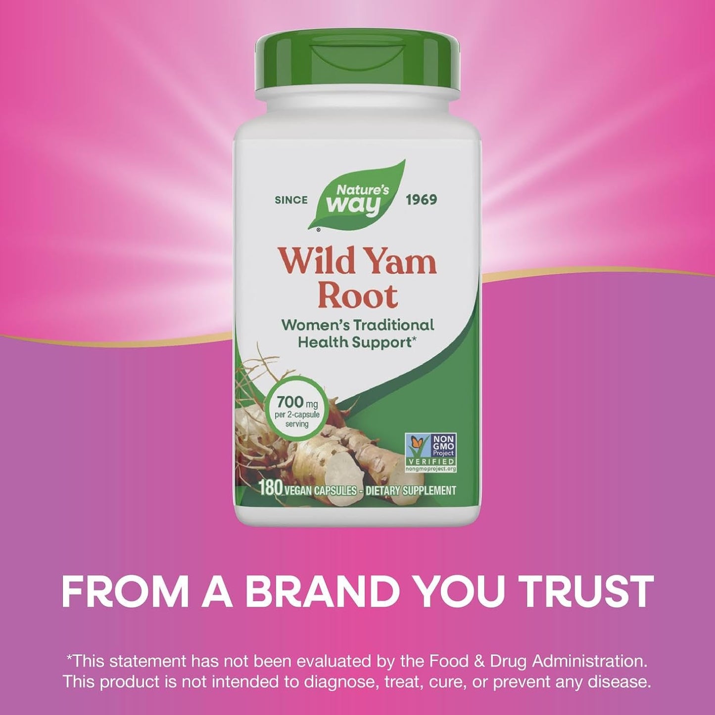 Nature's Way Wild Yam Root Capsules, Traditional Herbal Support for Women, 700 mg, 180 Vegan Capsules - görsel 5