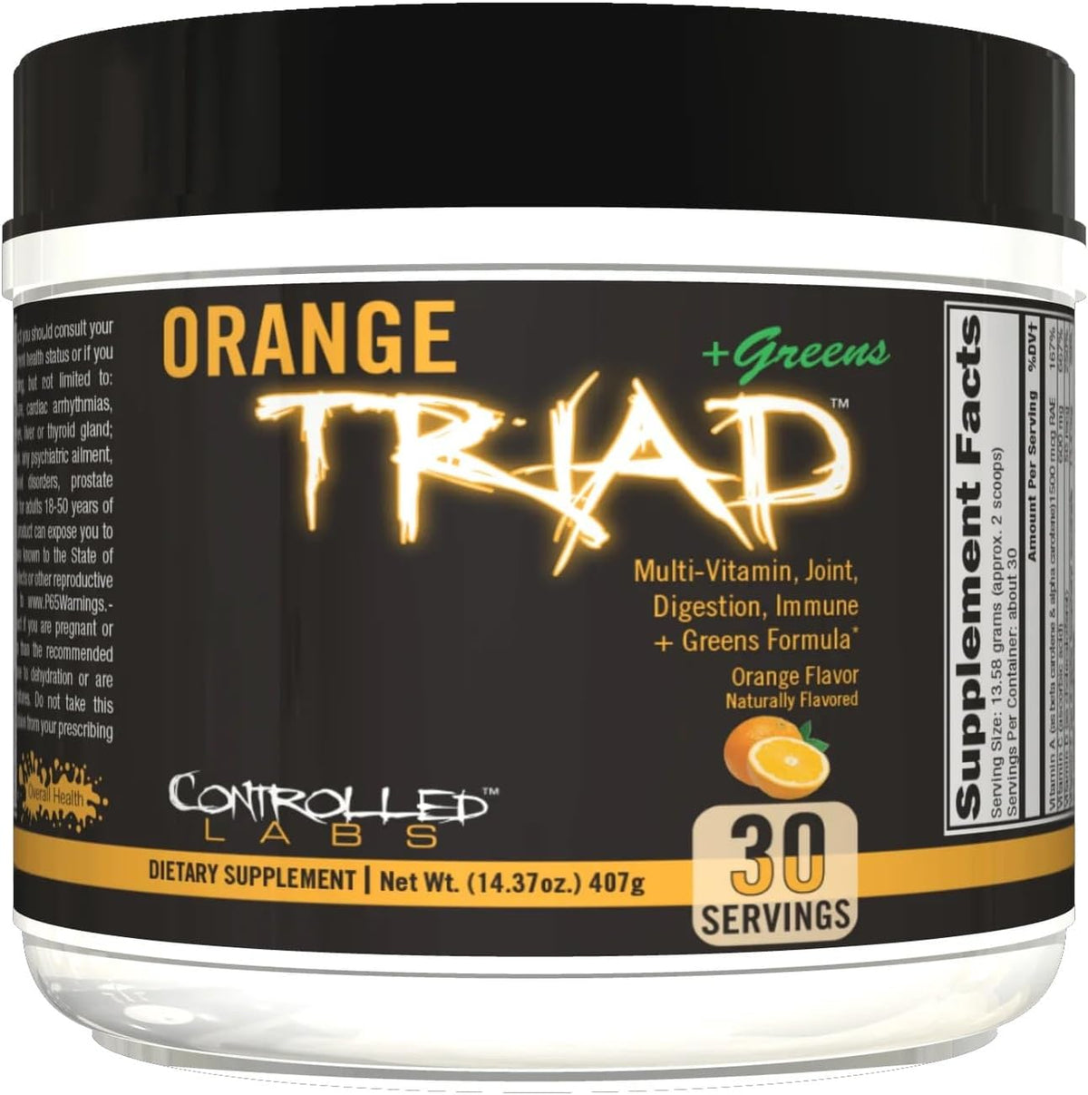 Controlled Labs Orange Triad Plus Greens - Multivitamin and Greens Powder, 30 Servings - görsel 1