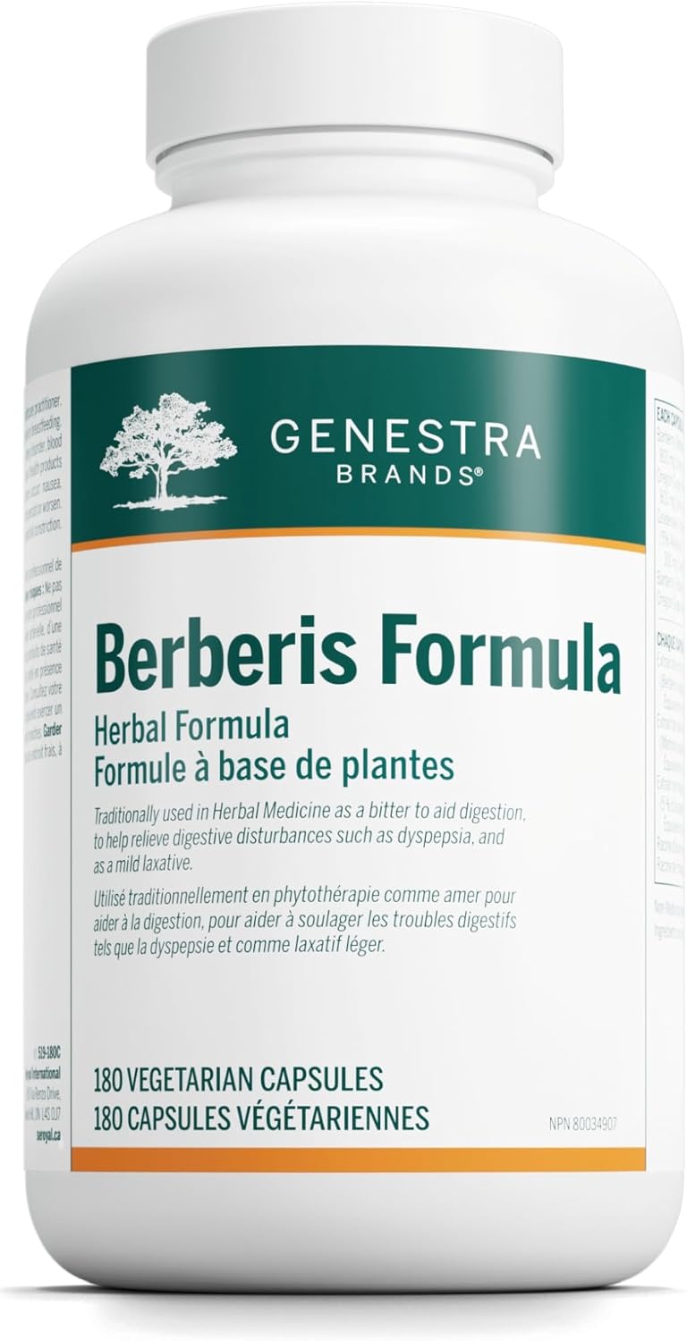 Genestra Brands Berberis Formula - Barberry, Goldenseal, and Oregon Grape Herbal Supplement, 180 Capsules - görsel 1