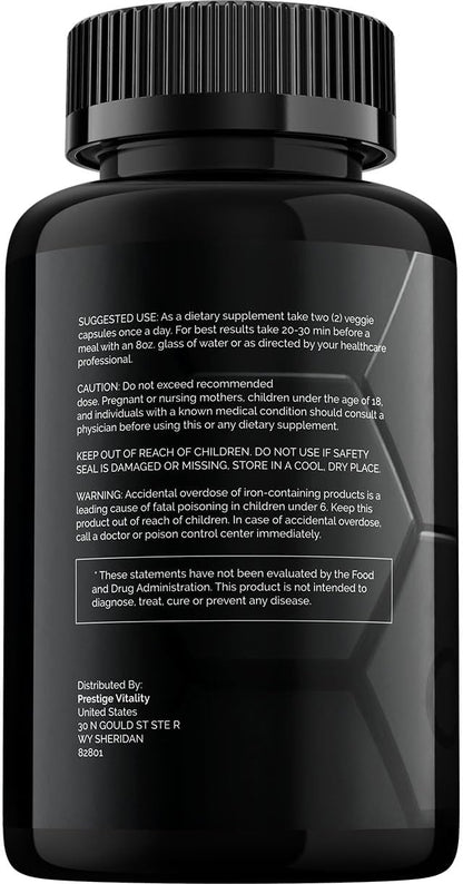 Agent Alpha for Men Capsules – All-Natural Support Formula (2 Pack, 120 Capsules)