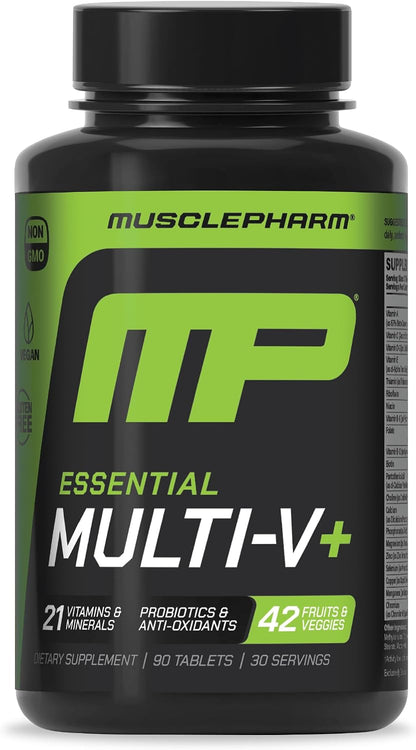 Muscle Pharm Essentials Multi-V+ – Daily Multivitamin for Men & Women (90 Tablets)