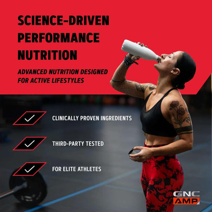 GNC AMP Amplified Greens Superfoods Performance Blend - Vegan Athlete Superfood Drink - Blueberry Pomegranate - 281 g (30 Servings)