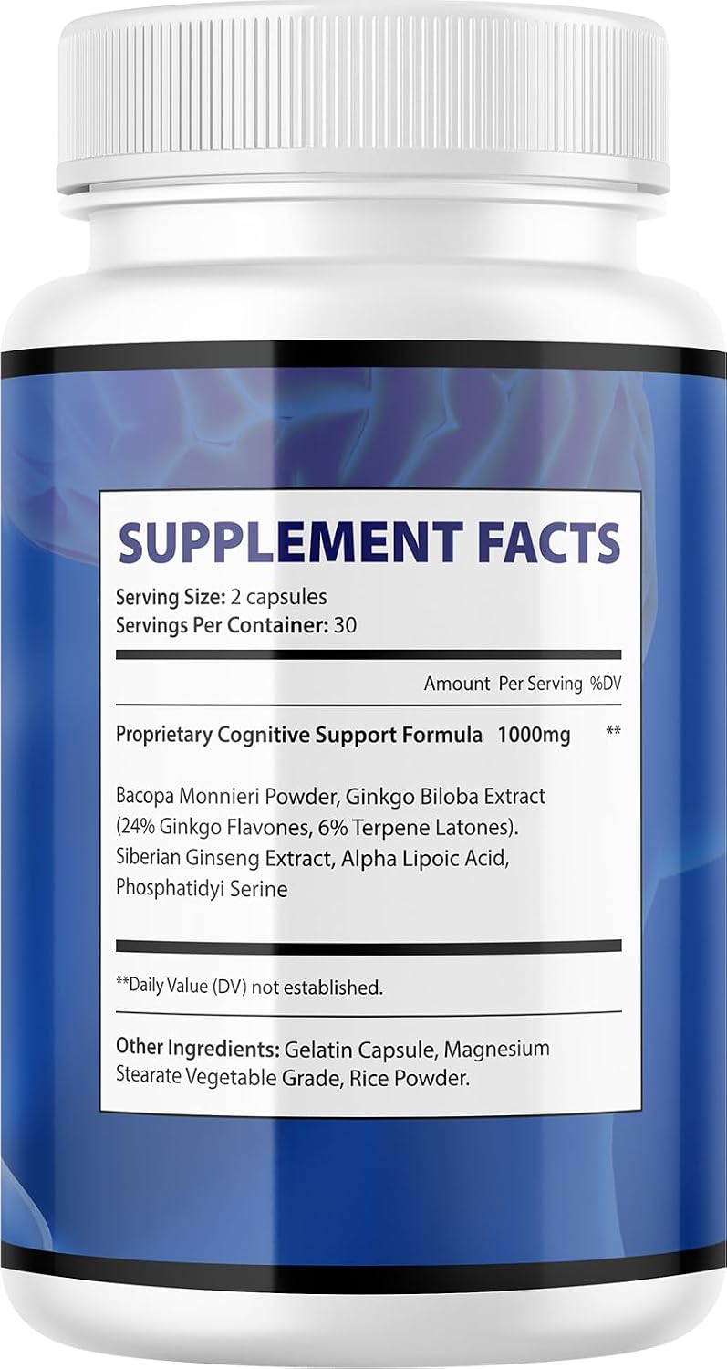 Neuro Thrive Brain Supplement - Memory & Cognitive Support with PQQ - 60 Capsules - görsel 3