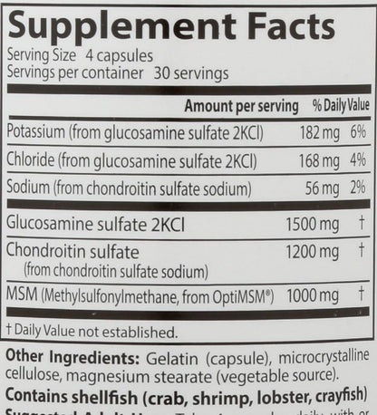 Glucosamine / Chondroitin / MSM 120 Capsules