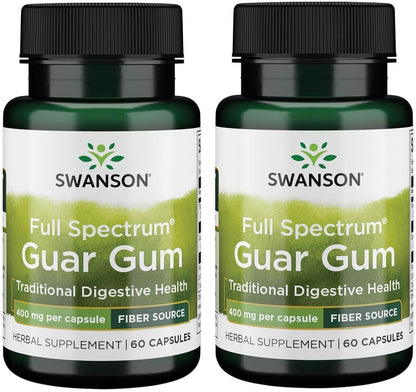 Swanson Full Spectrum Guar Gum 400 mg 60 Capsules (2 Pack)