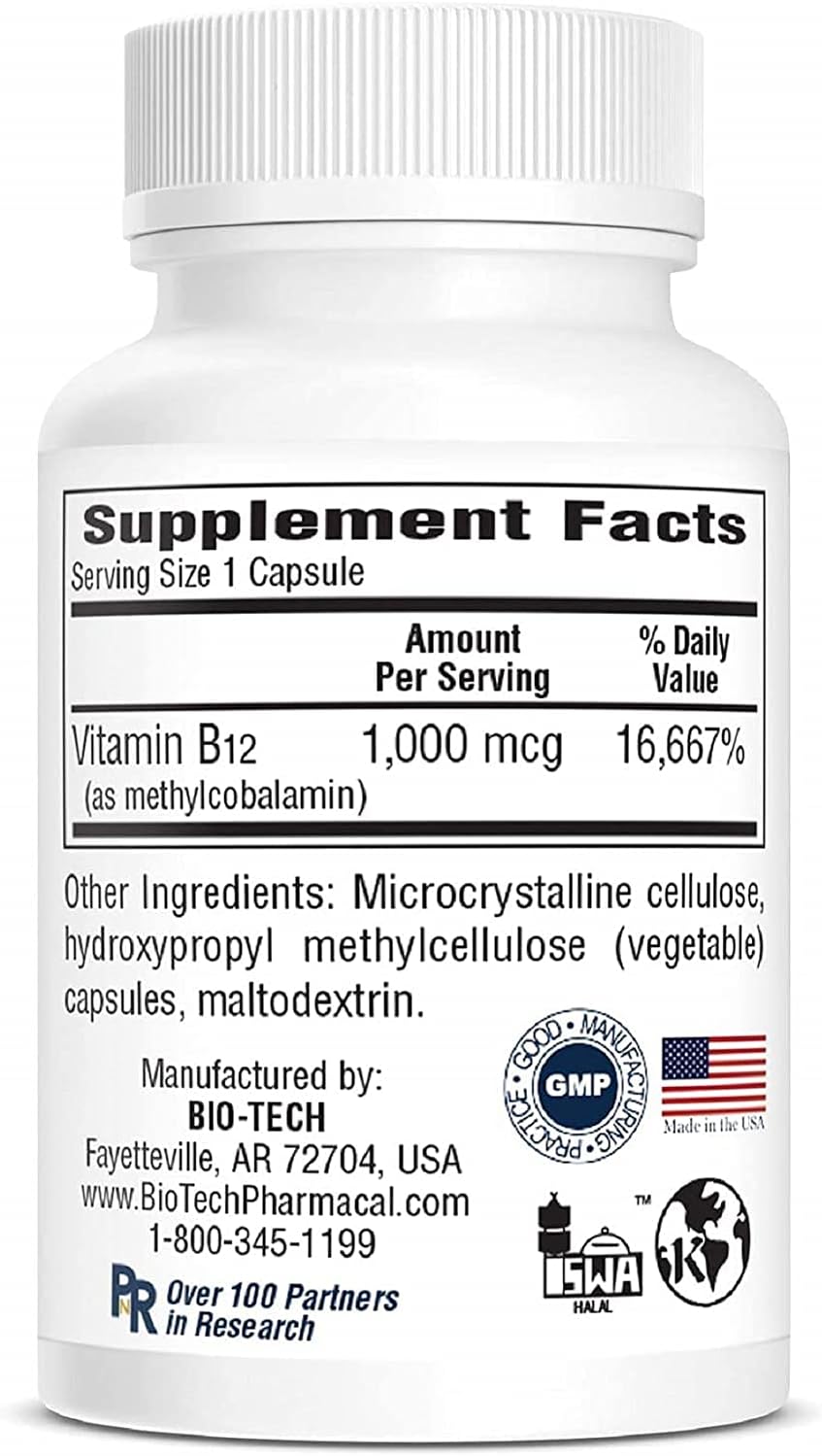 Vitamin B12 Methylcobalamin - 100 Capsules - görsel 4