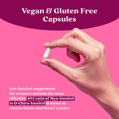 BeLive Myo-Inositol & D-Chiro Inositol Capsules - 90 Capsules: Optimal 40:1 Ratio with Folic Acid