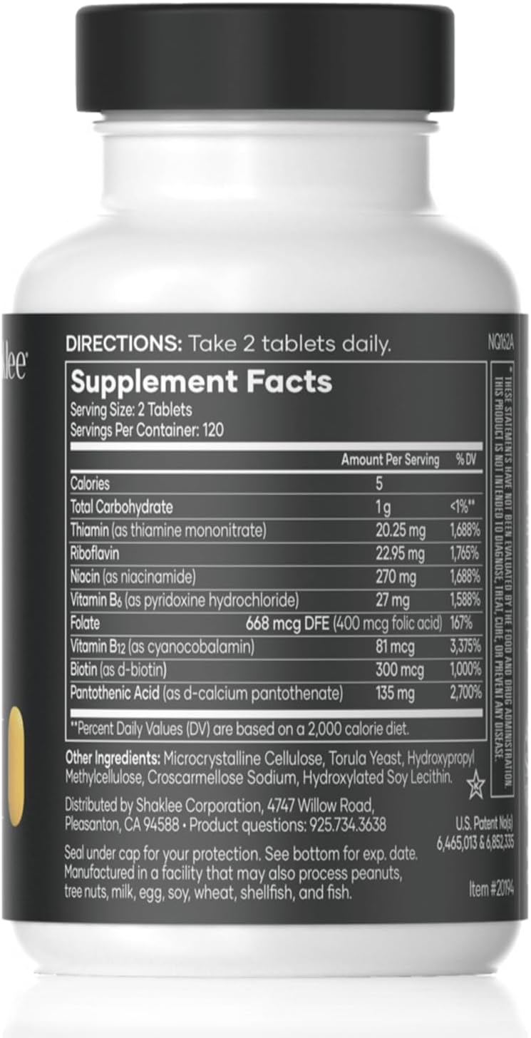 Shaklee B-Complex – Patented Bioactivated Absorption System – 240 Tablets – Image 2