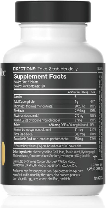 Shaklee B-Complex – Patented Bioactivated Absorption System – 240 Tablets – Image 2