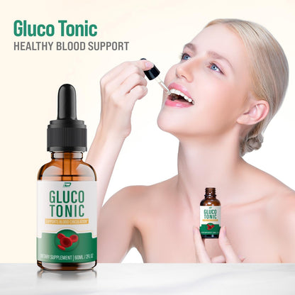 Gluco Tonic Drops – All-Natural Extra Strength Liquid Formula (3-Pack, 3-Month Supply)