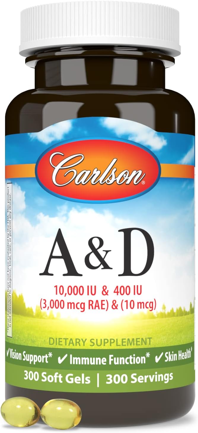 Carlson A & D, 10,000 IU Vitamin A & 400 IU Vitamin D3, 300 Soft Gels - görsel 5