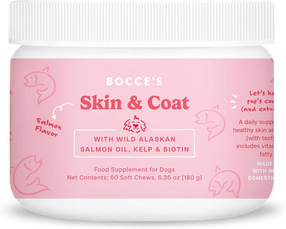 Bocce's Bakery Probiotic Supplement for Dogs, Daily Chews, Made in The USA with 7 Strains of Probiotics, Supports Digestion, Pumpkin & Sweet Potato, 60 ct