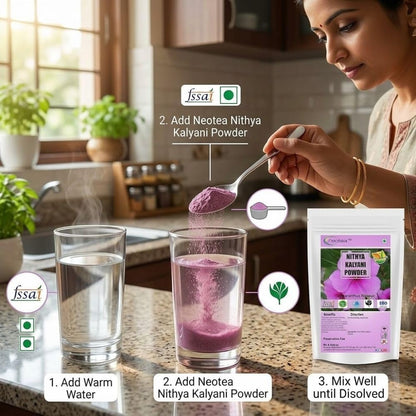 neotea Nithya Kalyani Powder - Premium Herbal Leaf Supplement, 100% Natural, Finely Milled, 300g