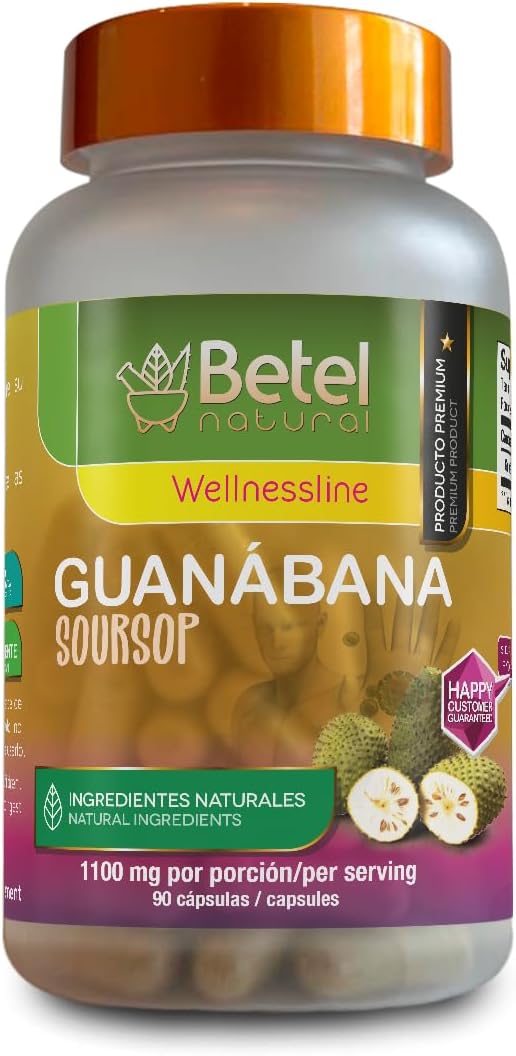 Betel Natural Premium Guanabana Graviola Capsules - 1500 mg - 90 Capsules - görsel 1