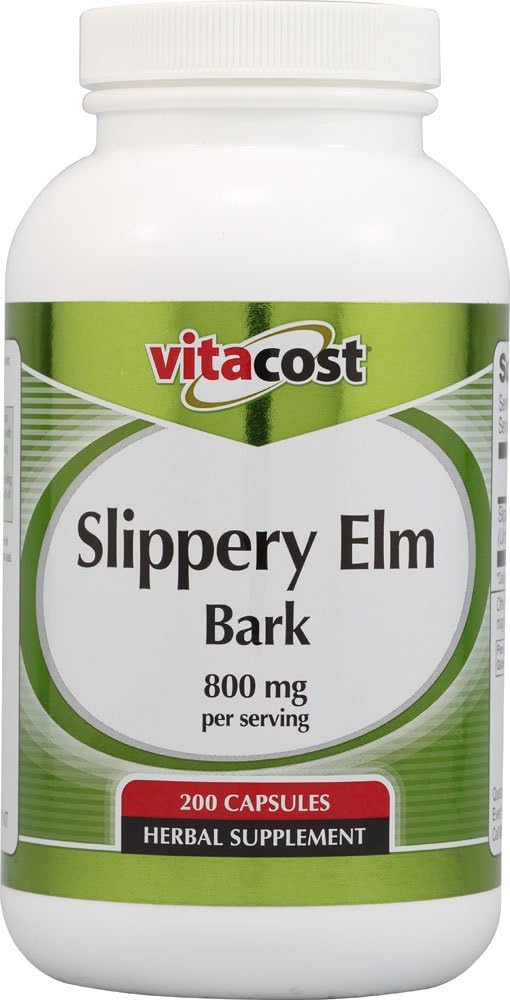Vitacost Slippery Elm Bark – 800 mg per serving – 200 Capsules