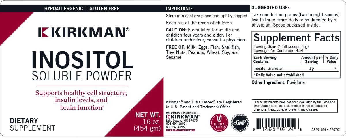Kirkman Inositol Pure Soluble Powder - Hypoallergenic (454 g) - görsel 3