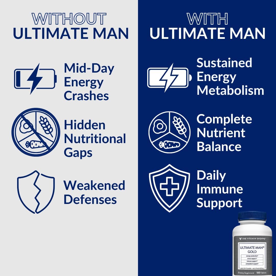 The Vitamin Shoppe Ultimate Man 50+ Multivitamin, 180 Tablets - görsel 7