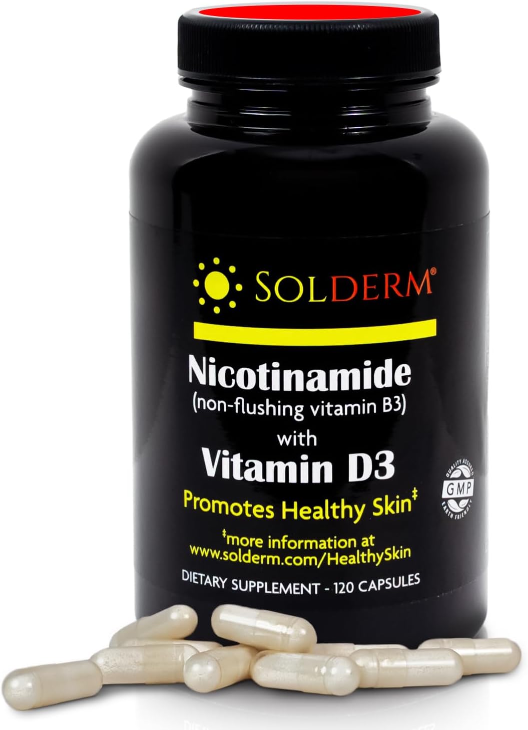Nicotinamide Non-Flushing Vitamin B3 and D3 Supplement | 120 Capsules | 500mg - görsel 1