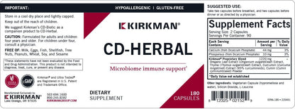 Kirkman CD-Herbal - Hypoallergenic -180 Vegetarian Capsules