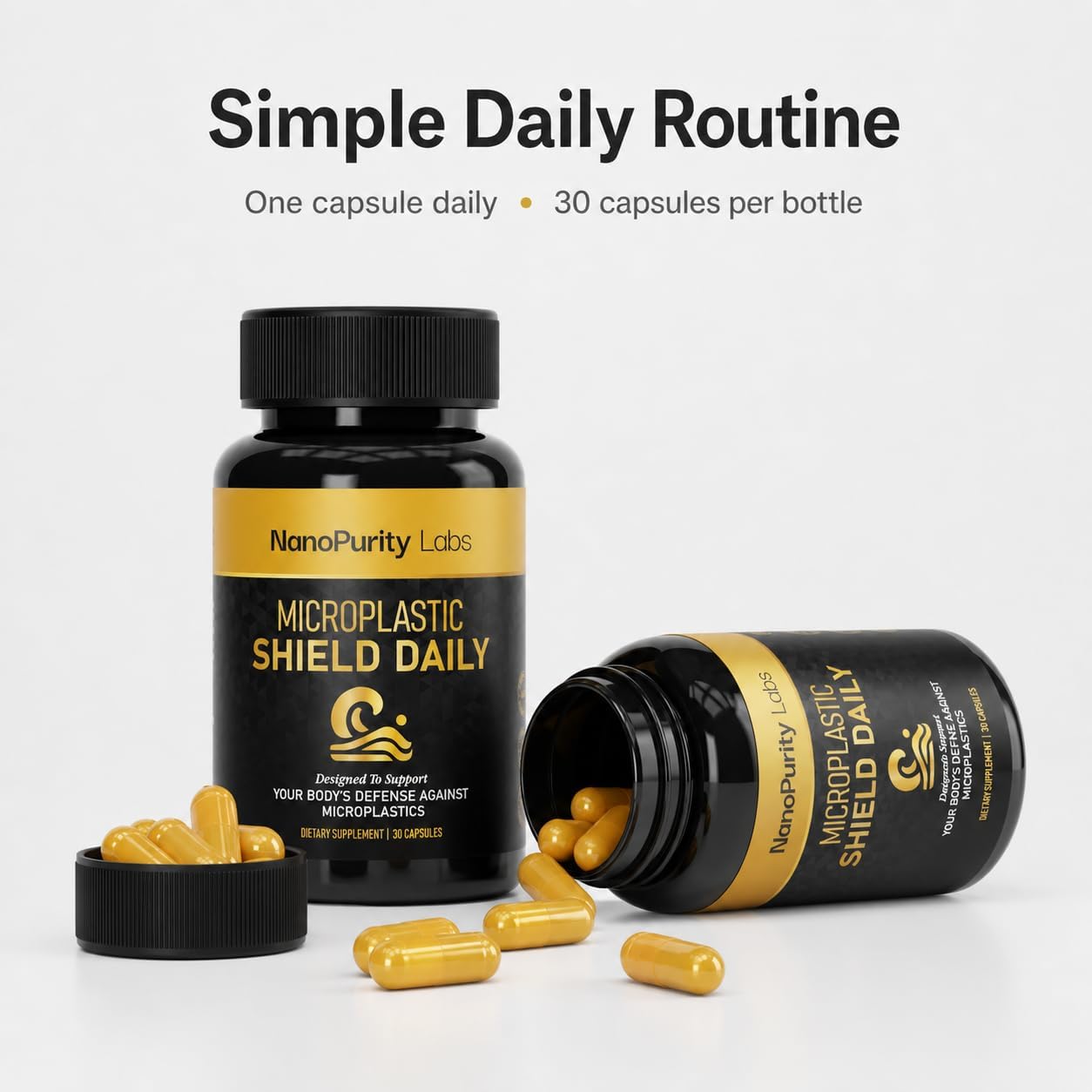 Microplastic Shield Daily - Daily Wellness Support with Chlorella, Lycopene & Citric Acid - Vegan, Non-GMO - 30 Capsules - görsel 4