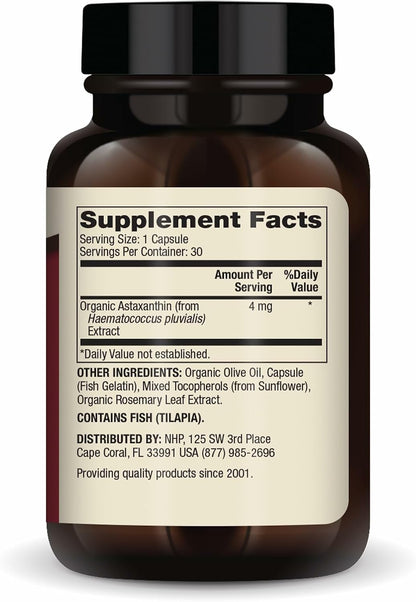 Dr. Mercola Organic Astaxanthin - 4 mg Antioxidant Support - 30 Capsules