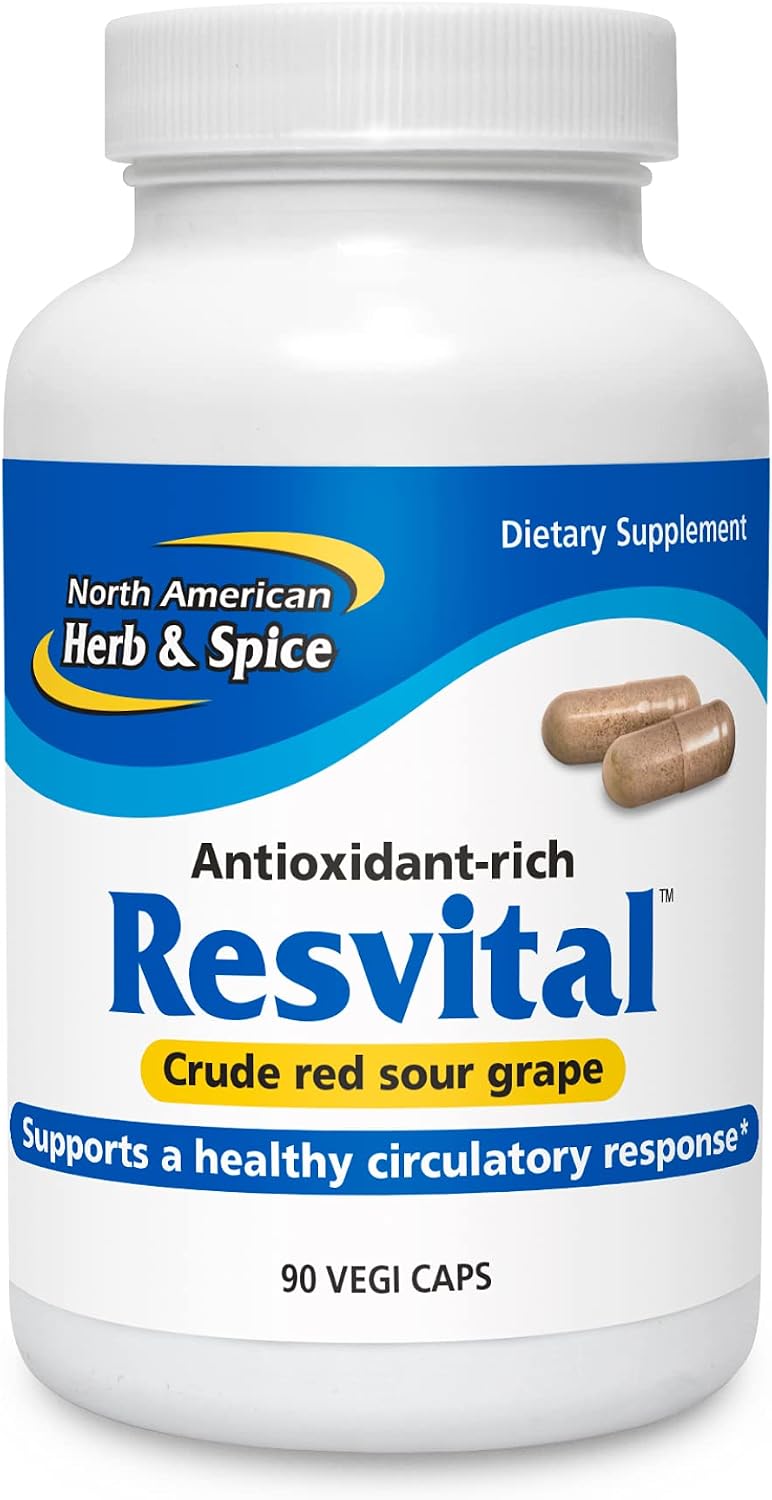 NORTH AMERICAN HERB & SPICE Resvital - Crude Red Sour Grape - 90 Capsules - görsel 1