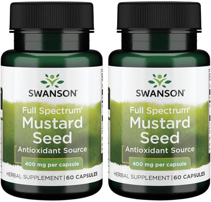 Swanson Full Spectrum Mustard Seed, 400 mg, 60 Capsules (2-Pack)
