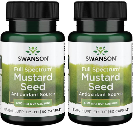 Swanson Full Spectrum Mustard Seed, 400 mg, 60 Capsules (2-Pack)