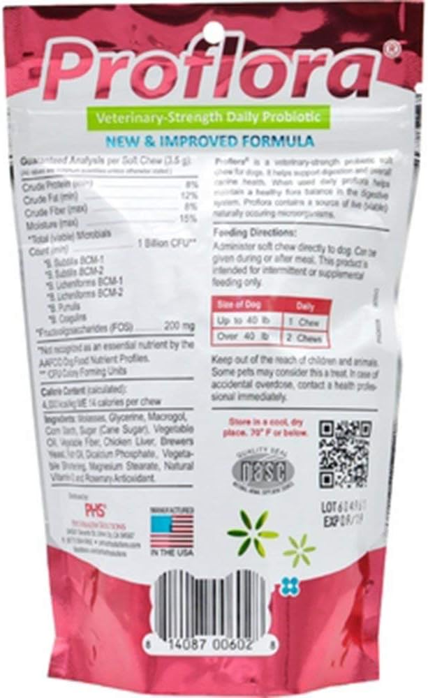 Proflora Probiotics for Dogs - Complete Gut Health & Immune Support - 60 Soft Chews - görsel 2
