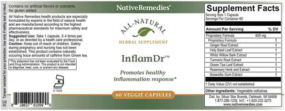 Native Remedies Inflam Dr. – All Natural Herbal Supplement for Healthy Inflammation Response (60 Veg Capsules)