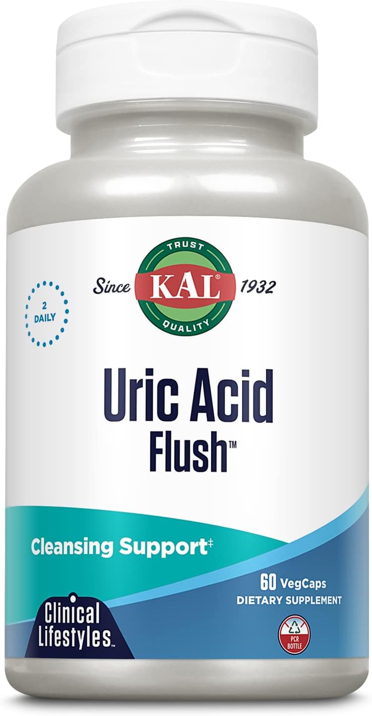 KAL Uric Acid Flush - Tart Cherry Blend, Celery Seed and More - 60 Vegetable Capsules - görsel 1