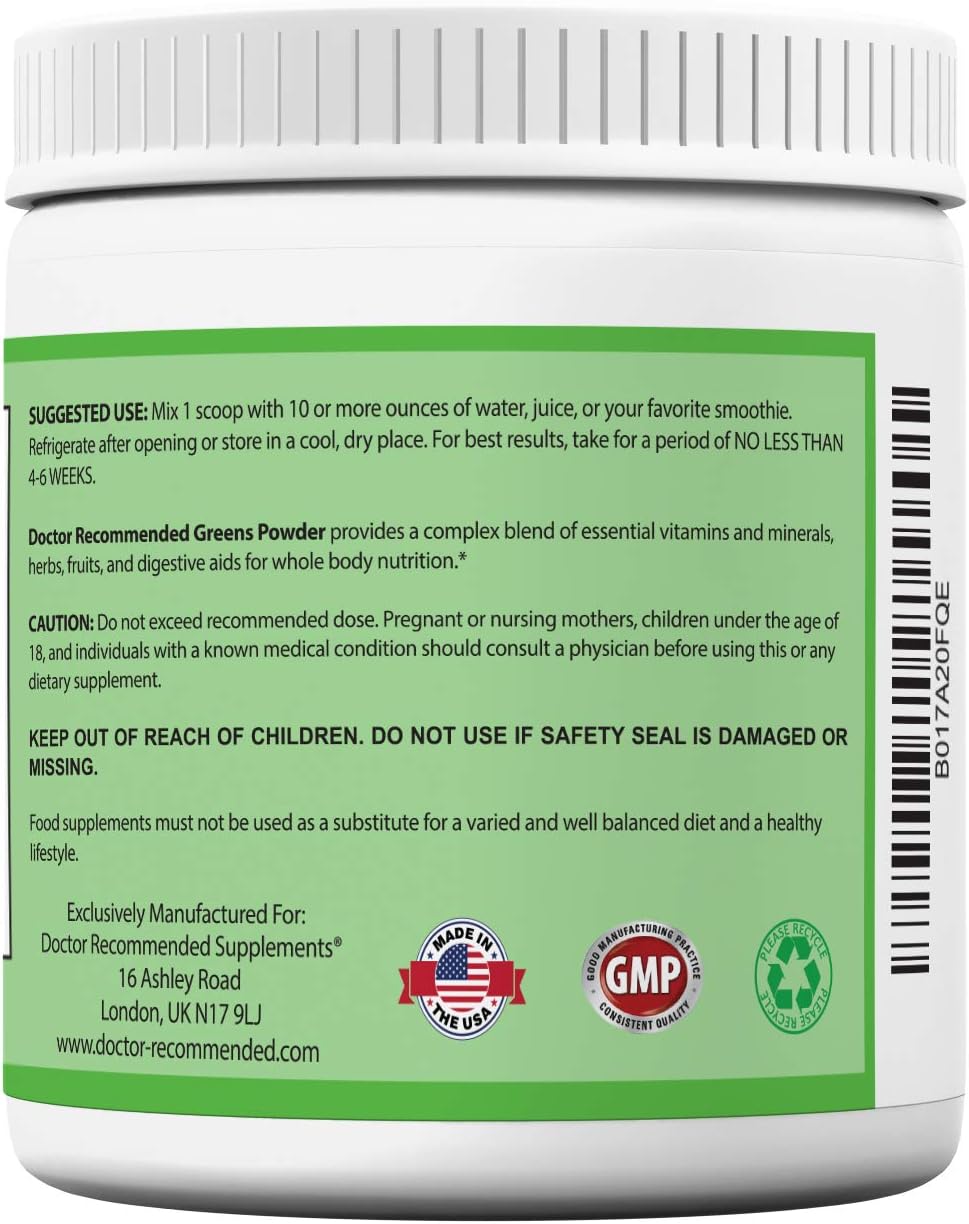 Doctor Recommended Greens Powder – Organic Whole Food Supplement with Probiotics & Enzymes – Berry Flavour - görsel 3