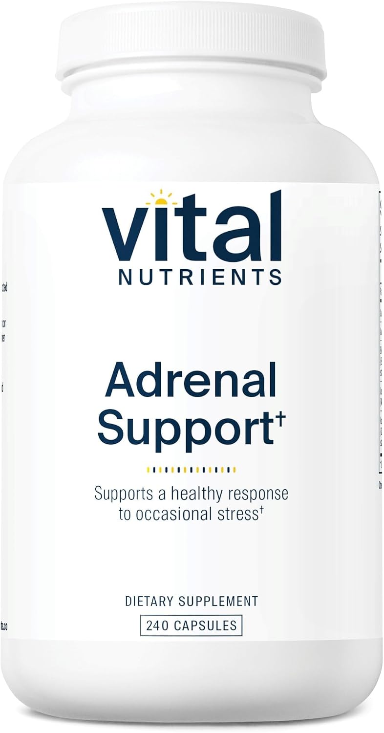 Vital Nutrients Adrenal Support – Adrenal Support Supplement for Gland Function and Cortisol Management – Supports Energy and Stress Levels – Gluten, Dairy, Soya Free – 240 Capsules - görsel 1